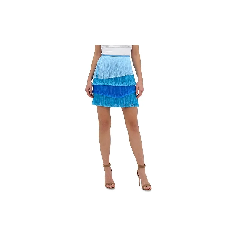 Women's Jodhpurs with Sweetheart CollarOdelia Womens Fringe Tiered Mini Skirt