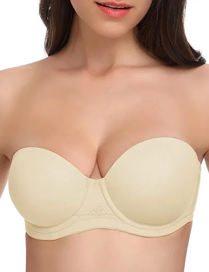 wireless maternity sleep brasBeige Trägerloser Push up Bügel BH Multiway Contour Große Größen