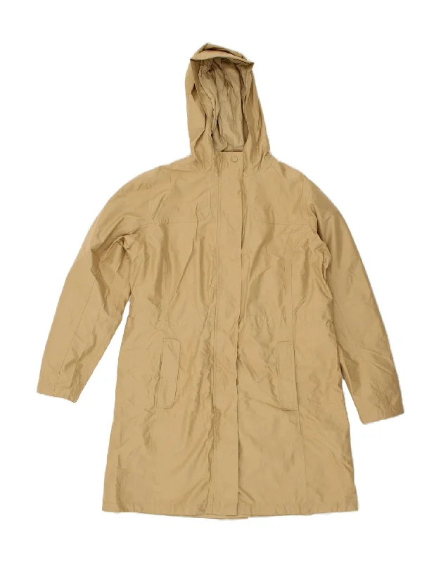 Women's Coats with Fur TrimL.L.BEAN Womens Hooded Raincoat UK 16 Large Beige Polyester