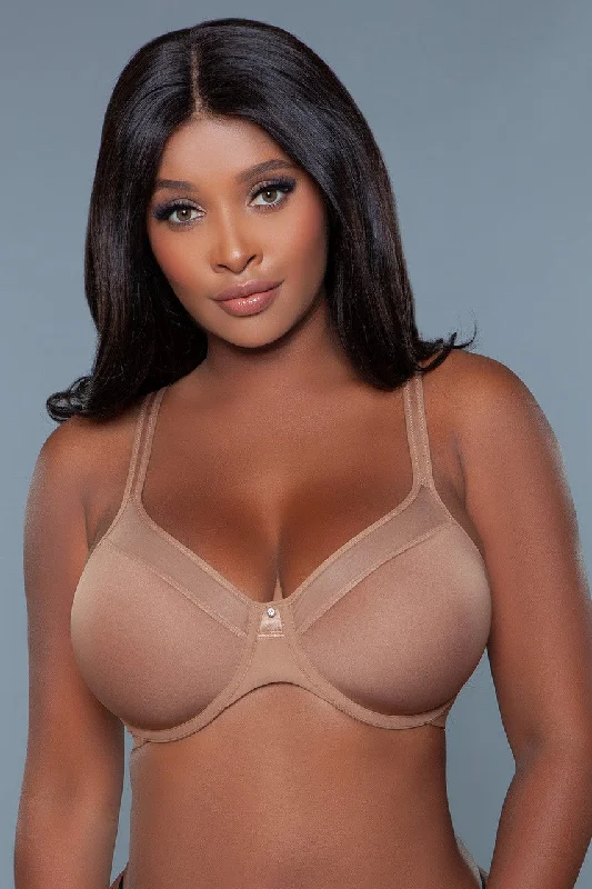 lace-trimmed chemise nightwearGeovan Underwire Cups Bra Cinnamon