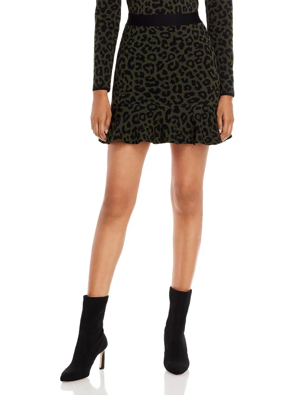 Women's Jodhpurs with Peter Pan CollarWomens Animal Print Jacquard Mini Skirt