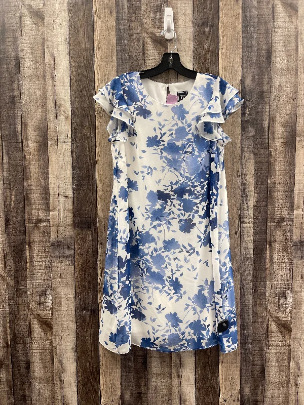 Women's Shirt Collar DressesBlue & White Dress Casual Short Cme, Size M