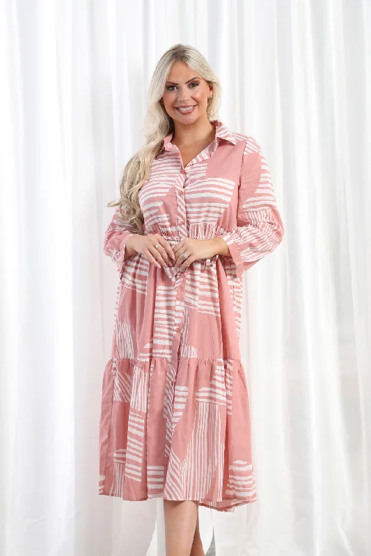 Women's Boat-Neck DressesDarcie Shirt Dress Pink