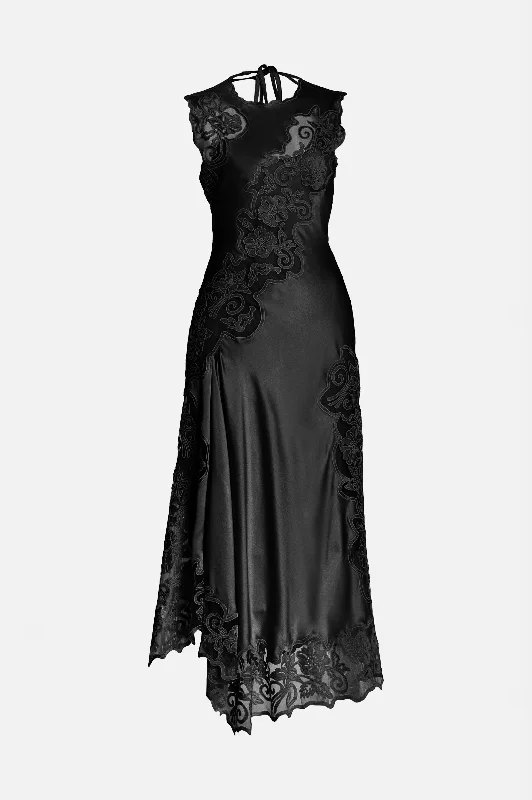 Women's Narrow-Neck DressesKaia Silk Dress in Noir