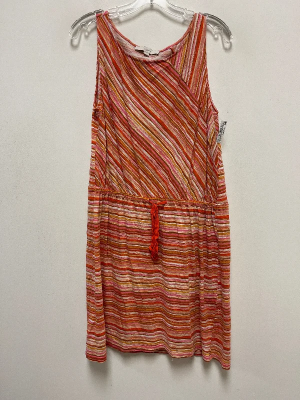 Women's Wide Collar DressesOrange & Pink Dress Casual Short Loft, Size M