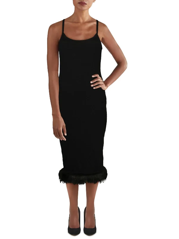 Women's Midi DressesWomens Sleeveless Mid-Calf Sweaterdress