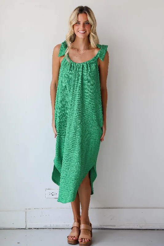 Women's Pencil DressesFINAL SALE - Playful Style Green Textured Midi Dress