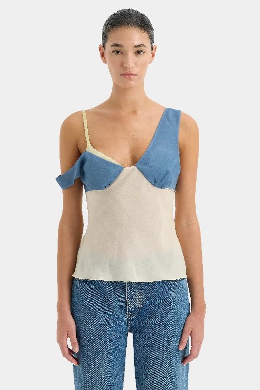 Women's Blouse with SleevelessThames Splice Cami