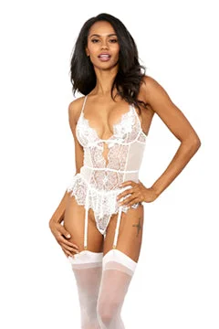 lace-trimmed sleep camisolesLace & Mesh Garter Teddy